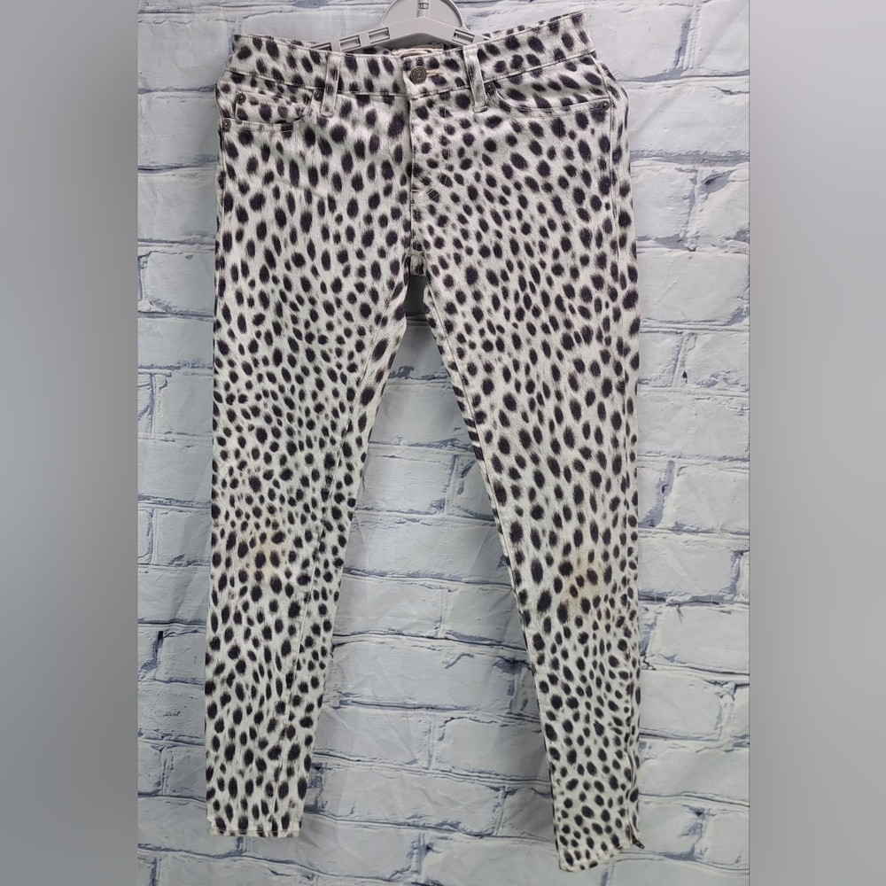 Denim & Supply Ralph Lauren Skinny Jeans Purple Animal Cheetah Zip leg 26 - 29W